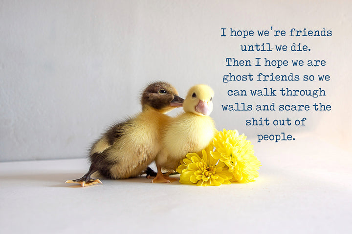 I hope we stay ghost friends and scare the shit out of people