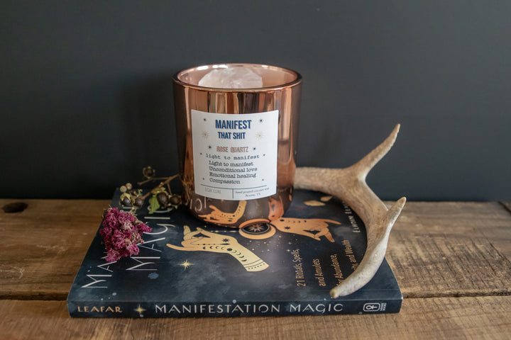Manifest That Shit!  Crystal Candle