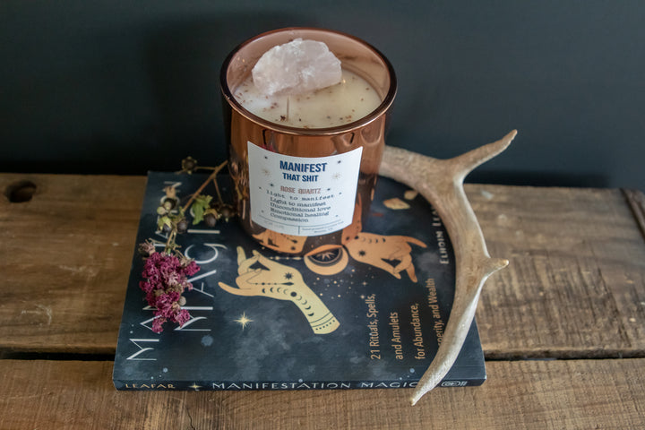 Manifest That Shit!  Crystal Candle