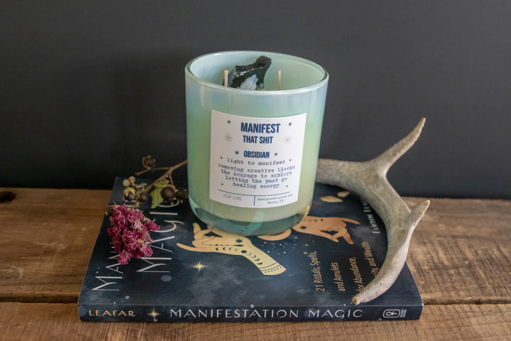 Manifest That Shit!  Crystal Candle