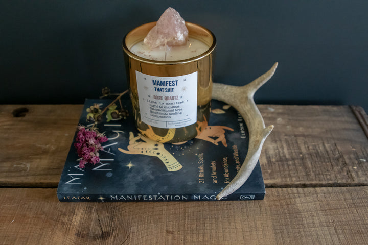 Manifest That Shit!  Crystal Candle
