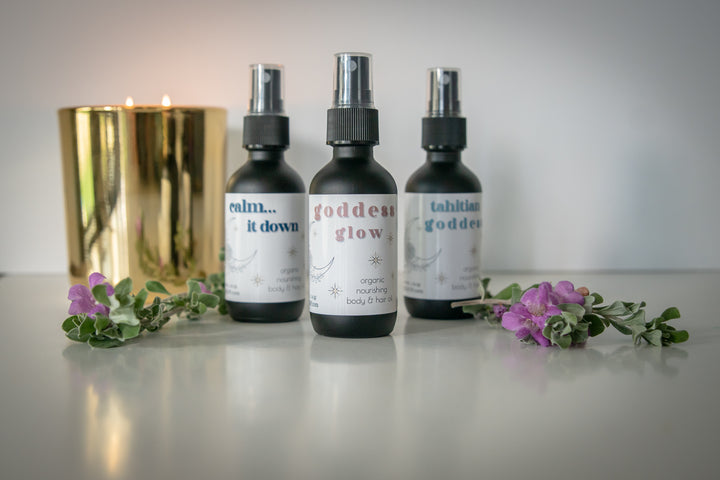 Goddess Glow.   Organic nourishing  body and hair oil.