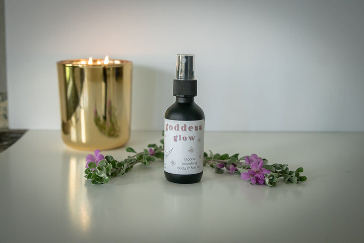 Goddess Glow.   Organic nourishing  body and hair oil.